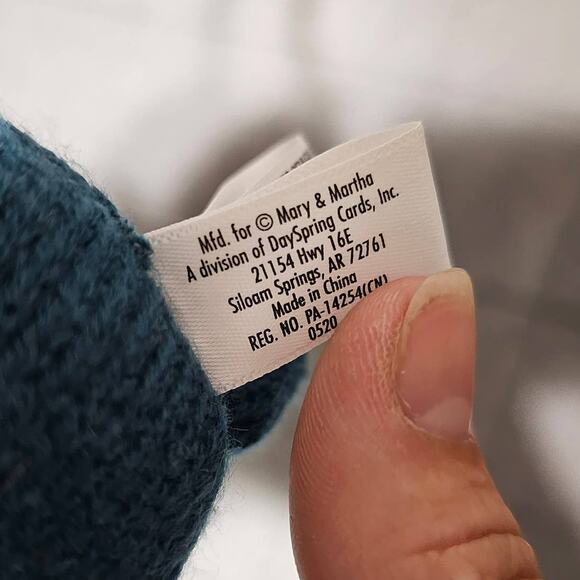 Mary Martha Kids NEW TAG Woodland Friends Mouse Plush Green Blue Dayspring cards - Picture 5 of 6